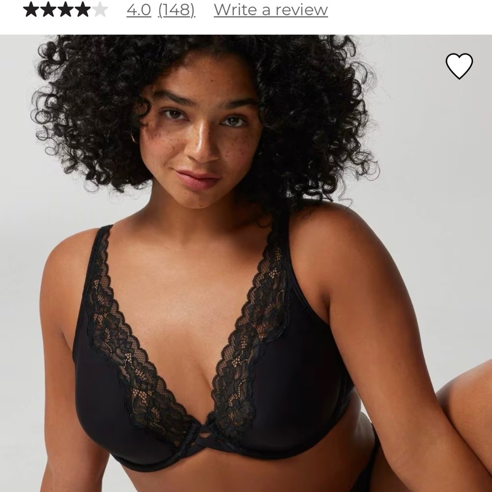 4 Bra Bundle: Soma Plunge Unlined Bra with Lace Trim 40DD (40E)